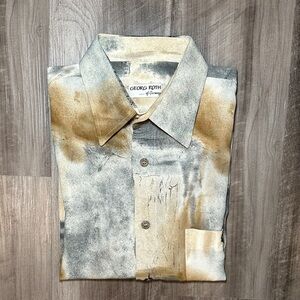 Georg Roth of Germany Vintage 90s Watercolor Abstract Short Sleeve Button - XL
